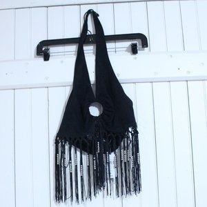 Black Fringe Festival Crop Top